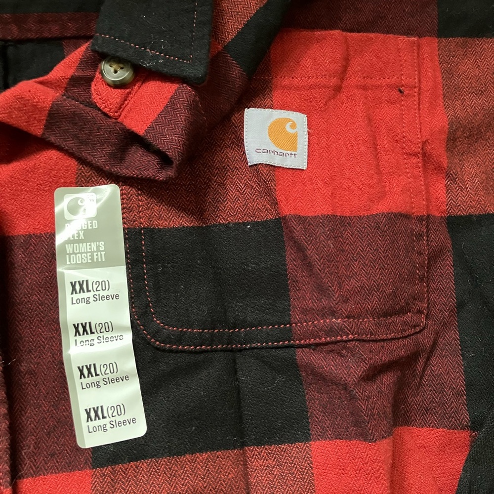 Carhartt Red and Black Casual Button Down Shirt - Picture 2 of 5